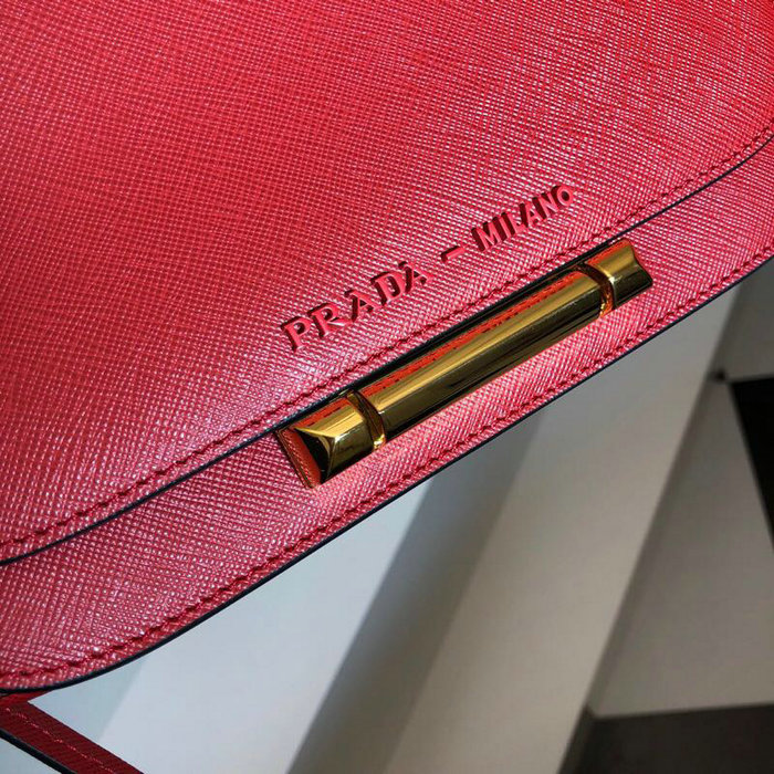 Prada Saffiano Leather Shoulder Bag Red 1BD165