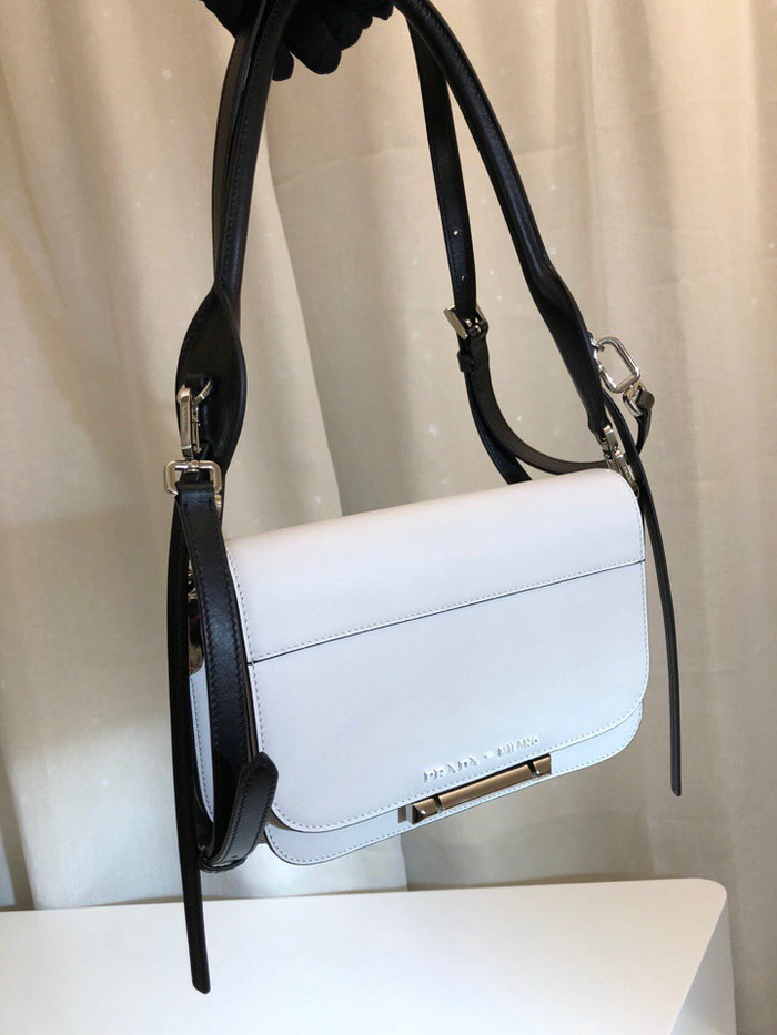 Prada Sybille Leather Shoulder Bag White 1BD165