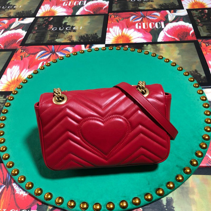 Gucci GG Marmont Matelasse Mini Bag Red 446744