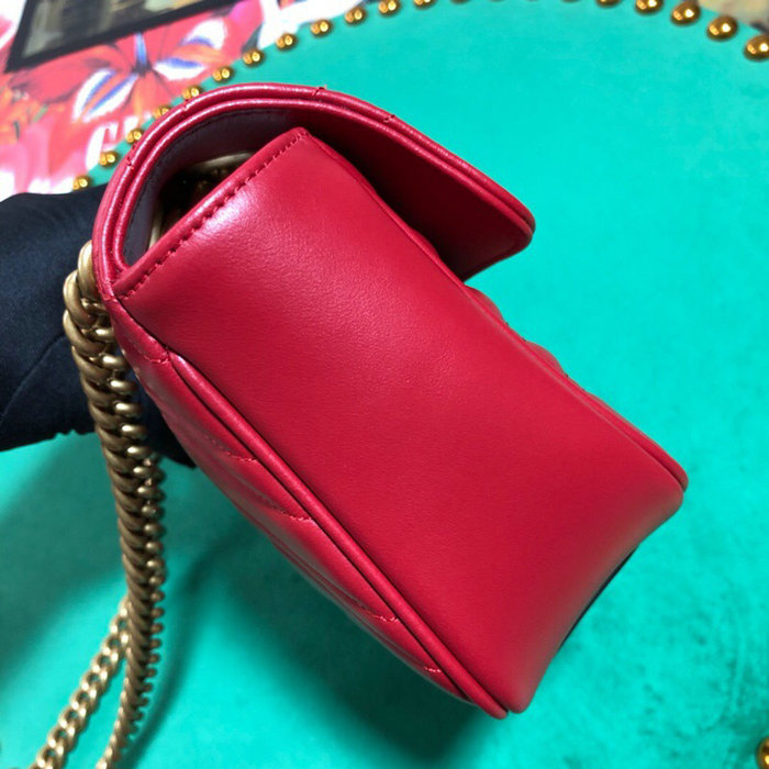 Gucci GG Marmont Matelasse Mini Bag Red 446744