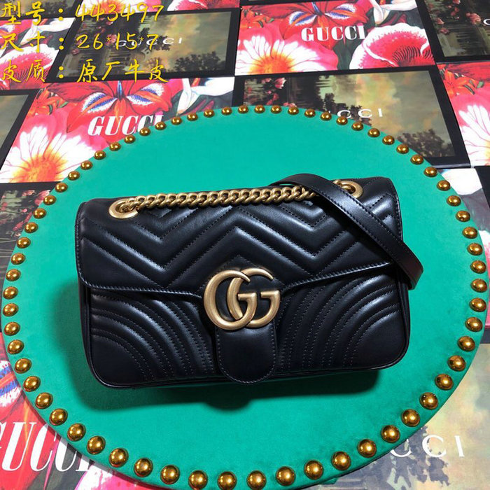 Gucci GG Marmont Matelasse Shoulder Bag Black 443497