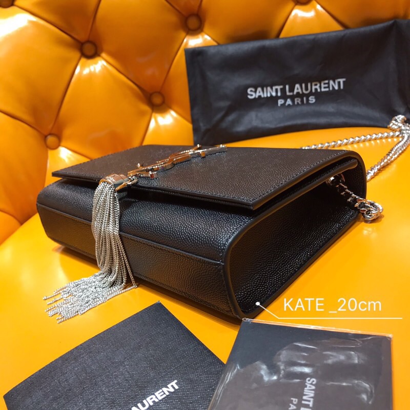 Saint Laurent Kate Chain and Tassel Bag Black 474366