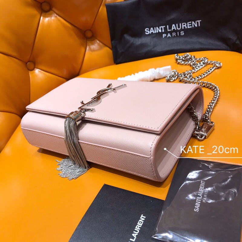 Saint Laurent Kate Chain and Tassel Bag Pink 474366