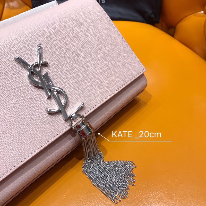 Saint Laurent Kate Chain and Tassel Bag Pink 474366