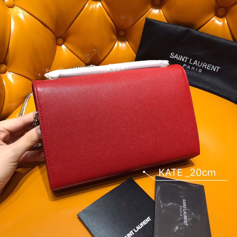 Saint Laurent Kate Chain and Tassel Bag Red 474366