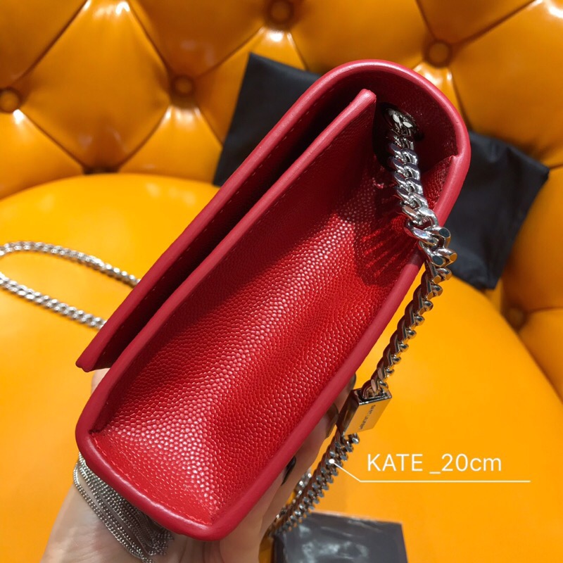 Saint Laurent Kate Chain and Tassel Bag Red 474366