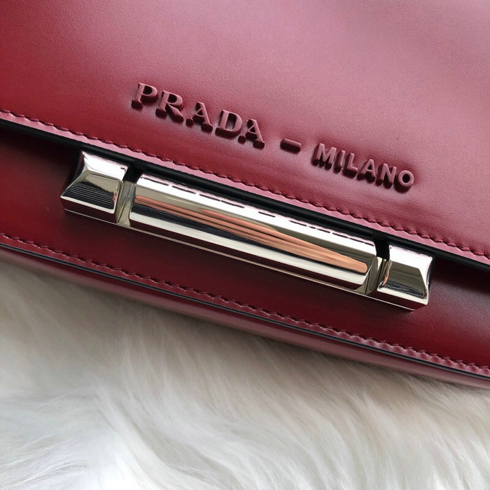 Prada Sybille Leather Bag Burgundy 1BD170