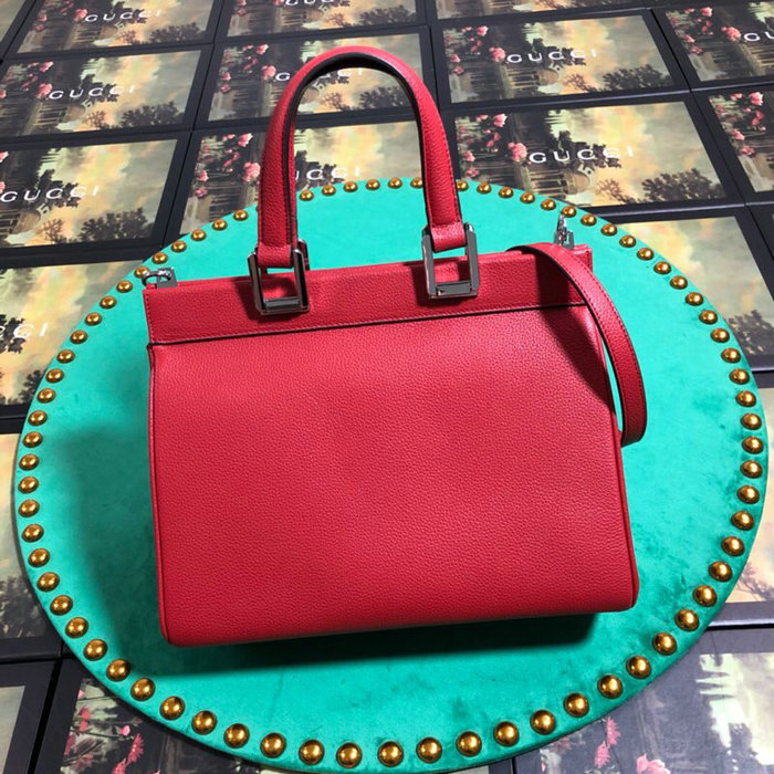 Gucci Grainy Leather Small Top Handle Bag Red 569712