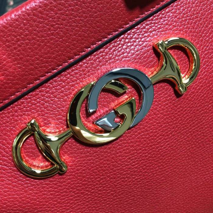 Gucci Grainy Leather Small Top Handle Bag Red 569712