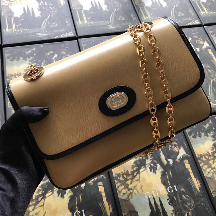 Gucci Leather Small Shoulder Bag Beige 576421