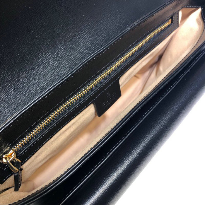 Gucci Leather Small Shoulder Bag Black 576421