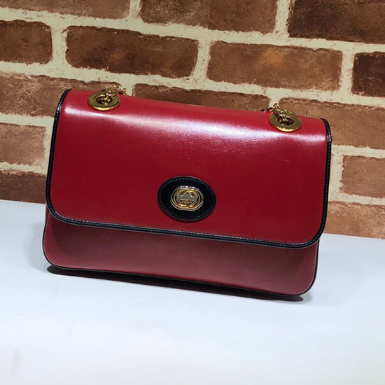 Gucci Leather Small Shoulder Bag Red 576421