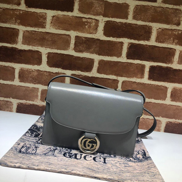 Gucci Small Leather Shoulder Bag Grey 589474