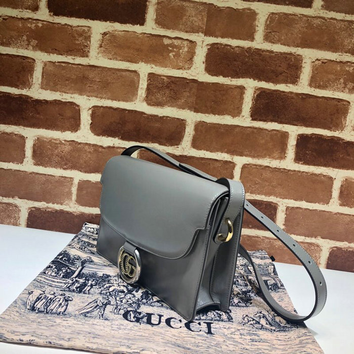 Gucci Small Leather Shoulder Bag Grey 589474