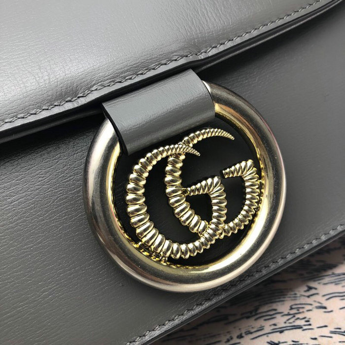 Gucci Small Leather Shoulder Bag Grey 589474