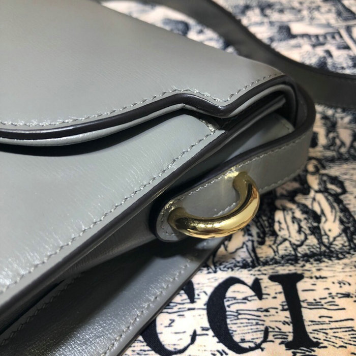 Gucci Small Leather Shoulder Bag Grey 589474