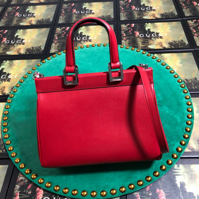 Gucci Zumi Smooth Leather Small Top Handle Bag Red 569712