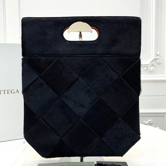 Bottega Veneta Small Slip Tote in Black Pony Lux 574154