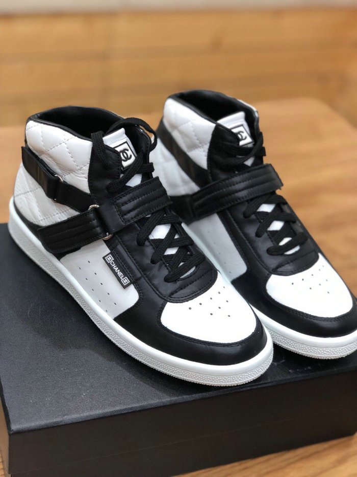 Chanel Calfskin Sneaker Black and White C10051