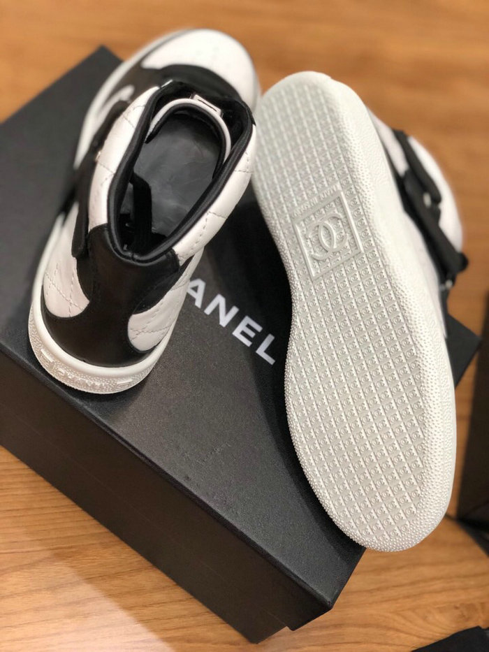 Chanel Calfskin Sneaker Black and White C10051