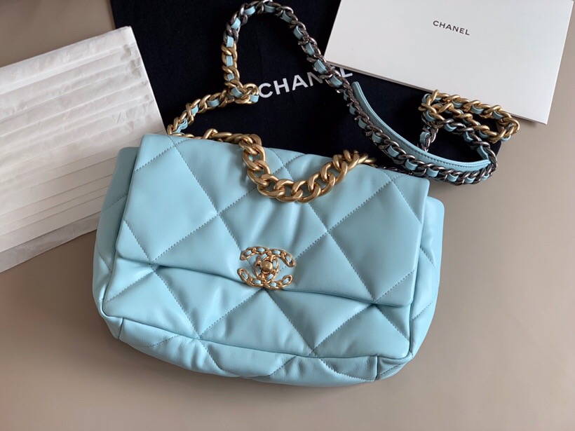 Chanel Goatskin Small Flap Bag Light Blue A24101