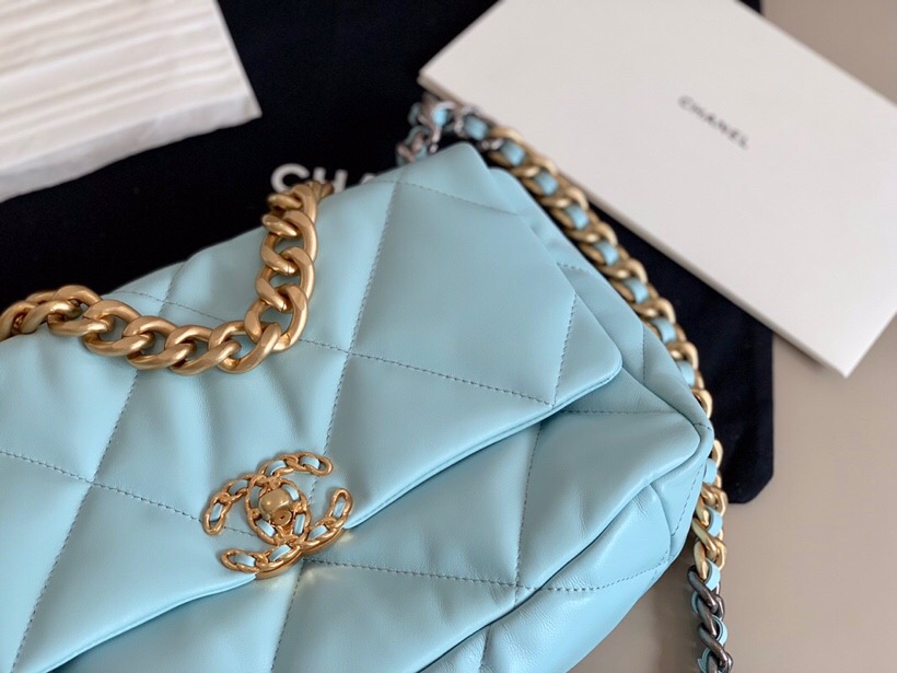 Chanel Goatskin Small Flap Bag Light Blue A24101