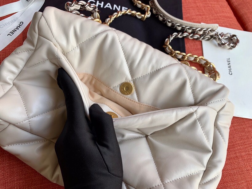 Chanel Goatskin Small Flap Bag White A24101