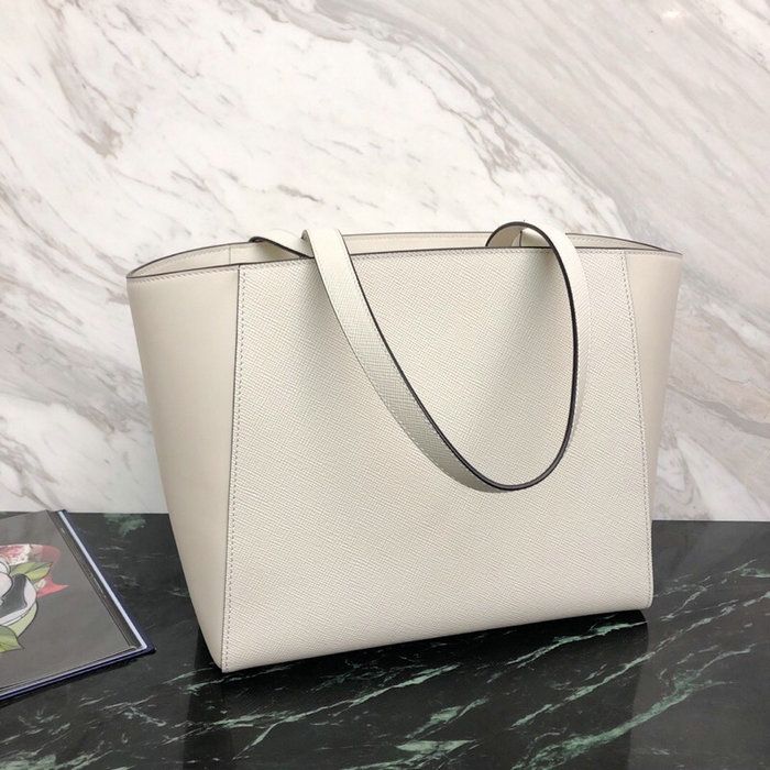 Prada Saffiano Leather Tote Bag White 1BG288