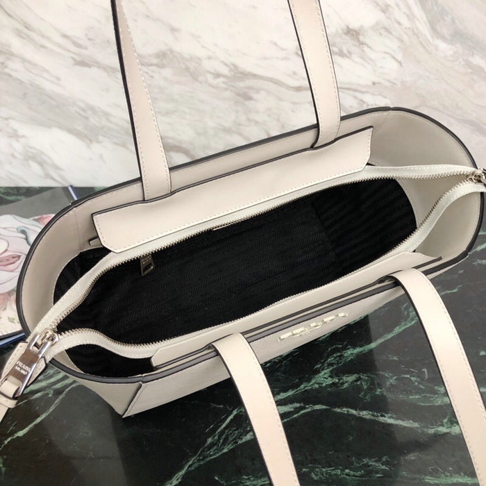 Prada Saffiano Leather Tote Bag White 1BG288