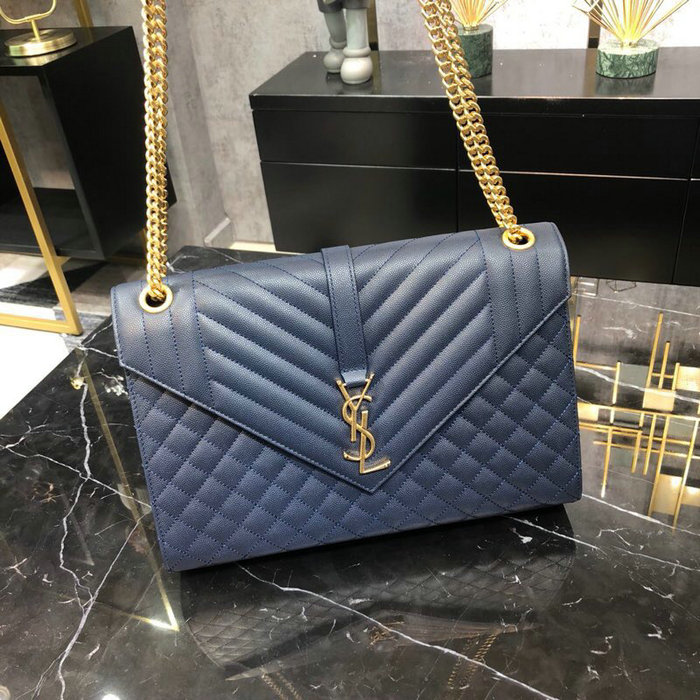 Saint Laurent Envelope Large Bag Blue 487198