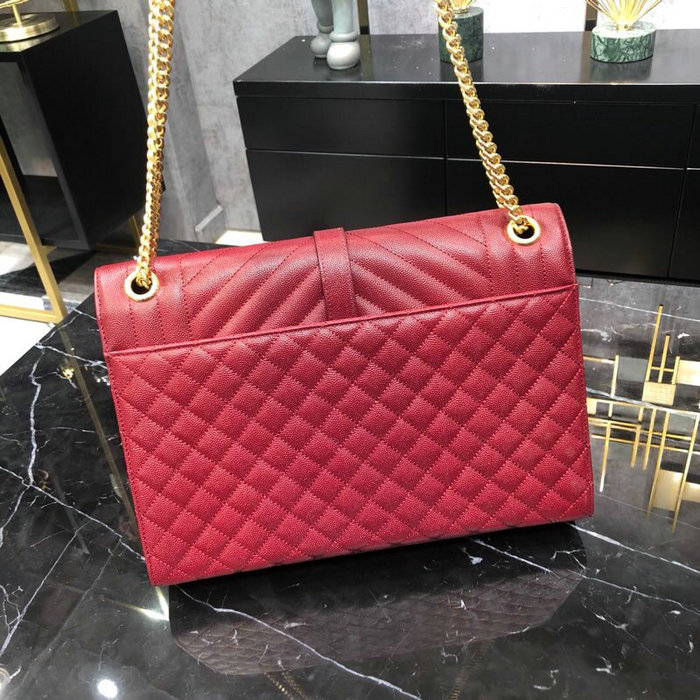 Saint Laurent Envelope Large Bag Dark Red 487198