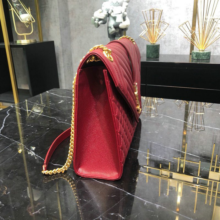 Saint Laurent Envelope Large Bag Dark Red 487198