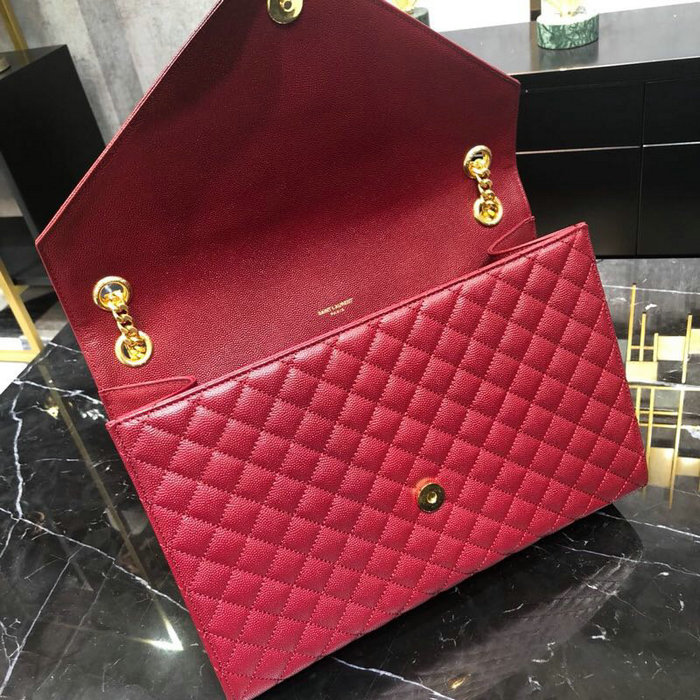 Saint Laurent Envelope Large Bag Dark Red 487198