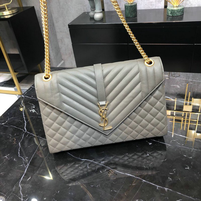 Saint Laurent Envelope Large Bag Grey 487198