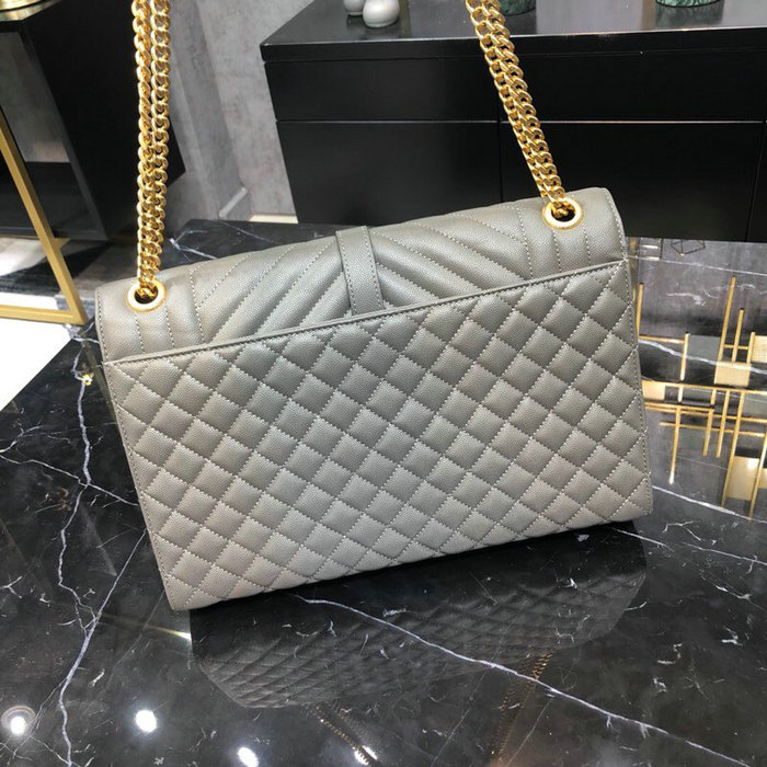 Saint Laurent Envelope Large Bag Grey 487198