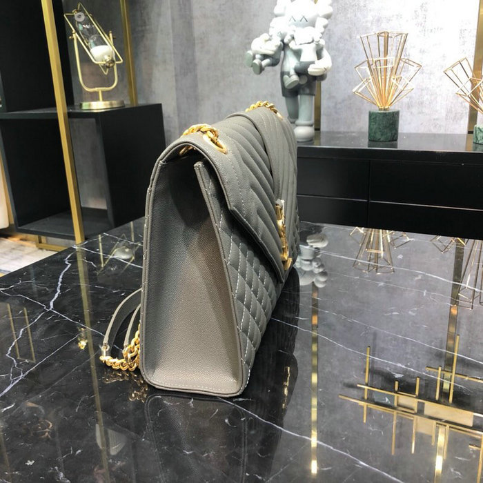 Saint Laurent Envelope Large Bag Grey 487198