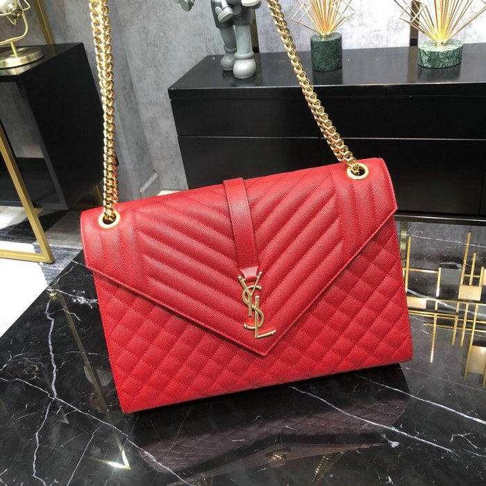 Saint Laurent Envelope Large Bag Red 487198