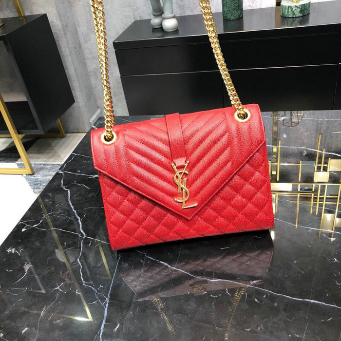 Saint Laurent Envelope Medium Bag Red 487206