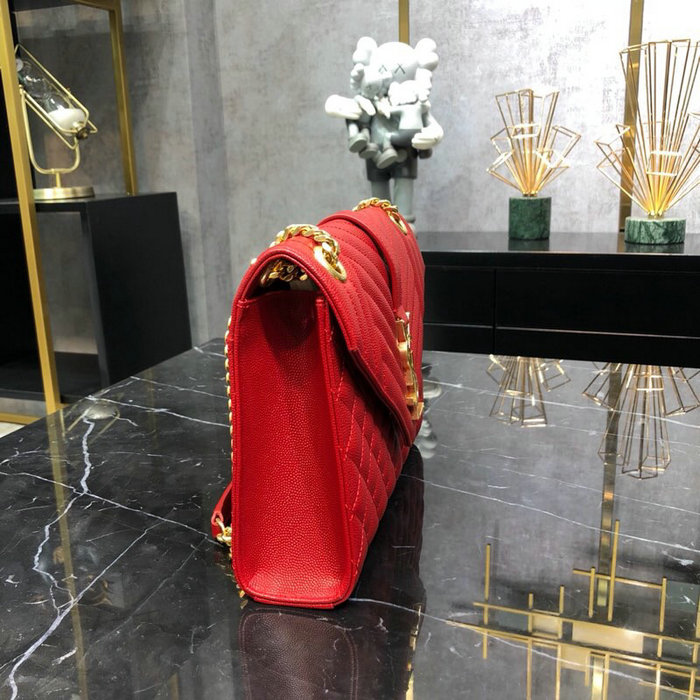 Saint Laurent Envelope Medium Bag Red 487206