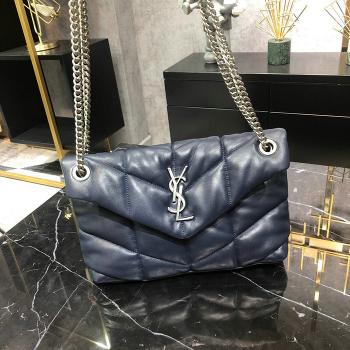 Saint Laurent Loulou Puffer Small Bag Blue 577476