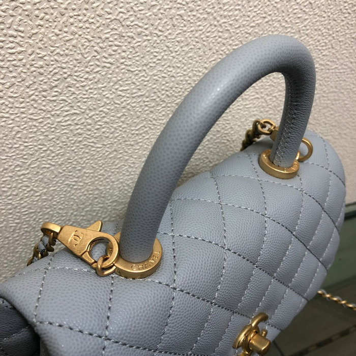 Chanel Small Flap Bag with Top Handle Blue A92990