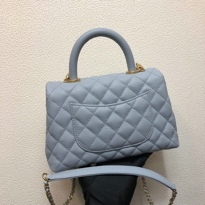 Chanel Small Flap Bag with Top Handle Blue A92990