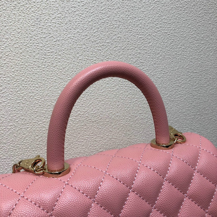 Chanel Small Flap Bag with Top Handle Pink A92990