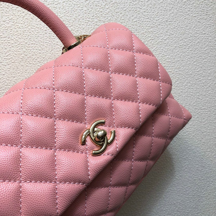 Chanel Small Flap Bag with Top Handle Pink A92990