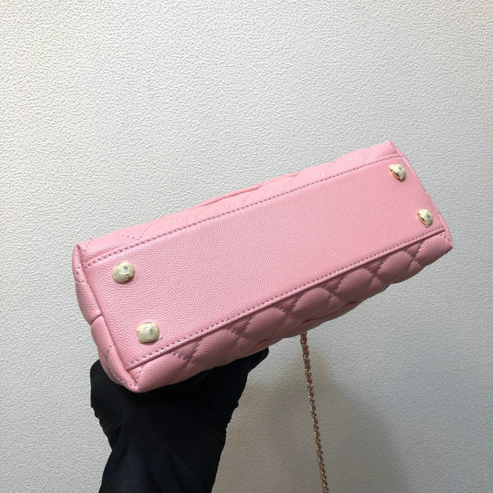 Chanel Small Flap Bag with Top Handle Pink A92990