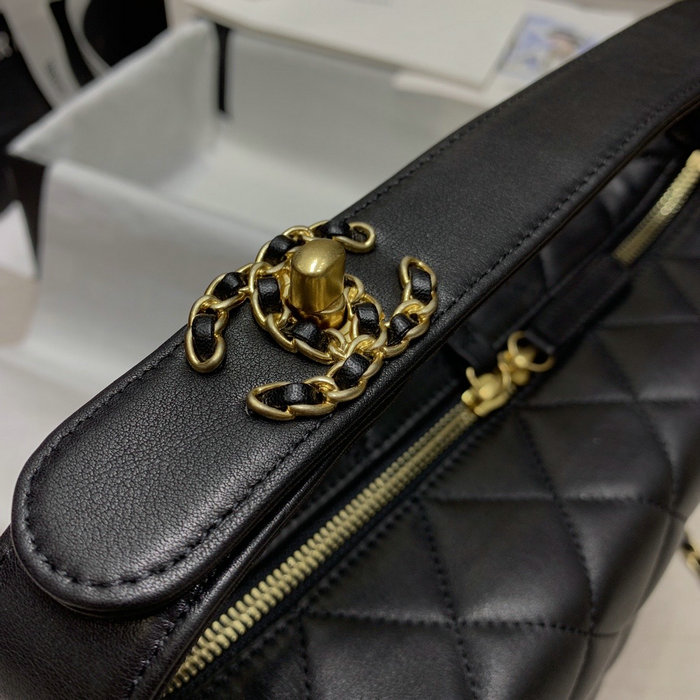 Chanel Calfskin Shoulder Bag Black AS02012