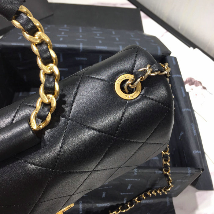 Chanel Lambskin Flap Bag Black AS1358