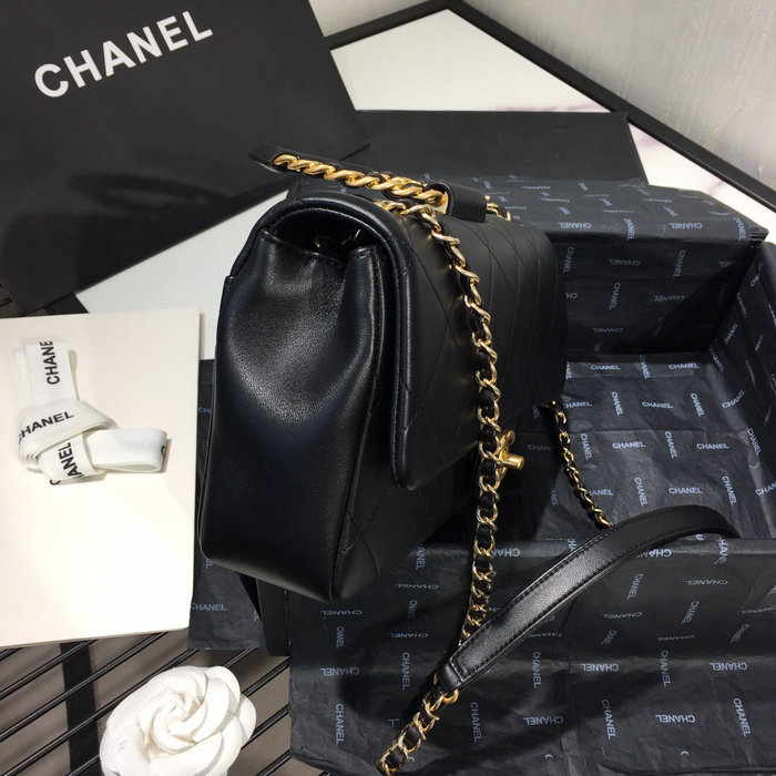 Chanel Lambskin Flap Bag Black AS1358