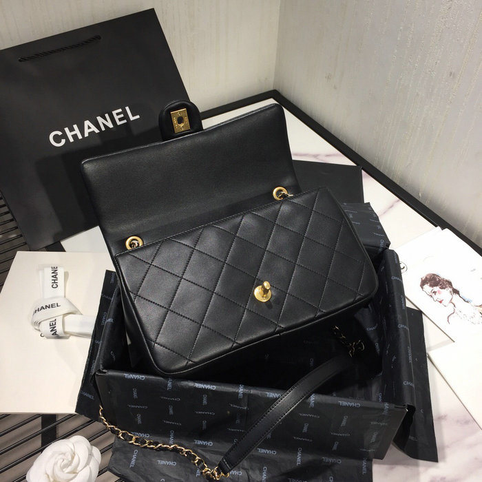 Chanel Lambskin Flap Bag Black AS1358