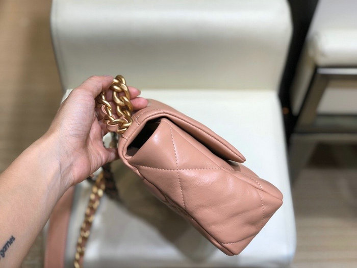 Chanel 19 Lambskin Flap Bag Nude AS1160